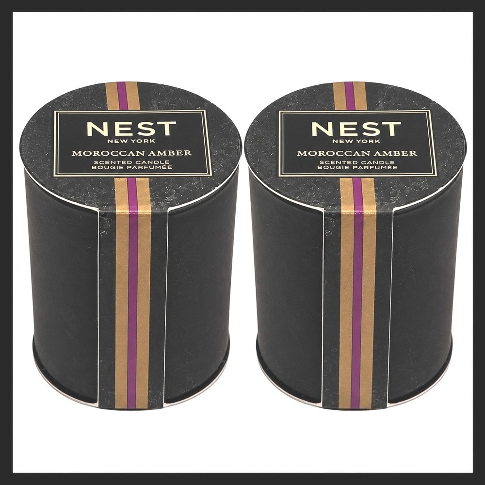NEST New York Moroccan Amber Scented Mini Votive Candles Set of 2 0.95oz Each